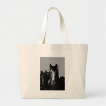 Schwarzes u. weißes Pferdeporträt Tasche