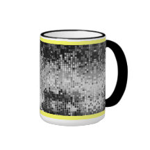 Schwarzes u. weißes Retro DiscoBall spiegelt Muste Kaffeetasse