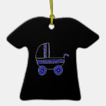 Schwarzes und blaues BabyStroller. Weihnachtsornament