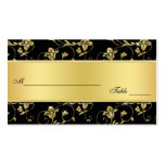 Schwarzes und GoldGlitter SCHAUEN BlumenPlacecards Visitenkartenvorlagen