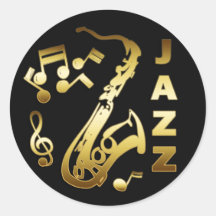 SCHWARZES UND GOLDjazz Runder Aufkleber