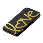Schwarzes und GoldLiebe iPhone 4 Case-Mate Hüllen