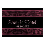 Schwarzes und Himbeerdamast - Save the Date Visitenkarten Vorlagen