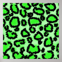 Schwarzes und Limones grünes Leopard-Druck-Muster Plakatdrucke