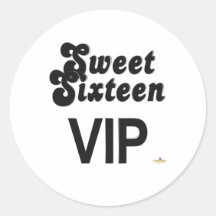 Schwarzes und Silber 16. Geburtstag VIP Runder Aufkleber