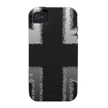Schwarzes und silbernes Grau-Gewerkschafts-Jack Fl iPhone 4/4S Cover