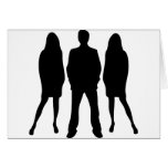 schwarzes Womanizerlogo Grußkarten