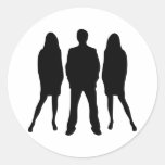 schwarzes Womanizerlogo Runde Sticker