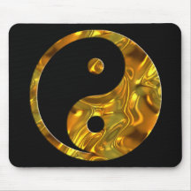 Schwarzes Yin u. Yang-GOLD | Mousepad