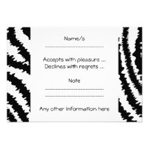 Schwarzes Zebra-Druck-Muster Personalisierte Ankündigungskarten