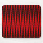 Schwarzes Zickzack auf Rot mousepads