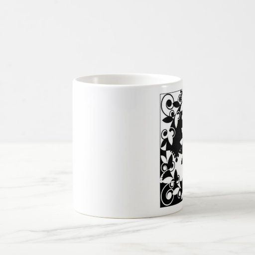 Schwarzweiss-Blumen Tee Tasse