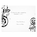 Schwarzweiss-Blumenchic-Hochzeit UAWG Individuelle Ankündigskarten