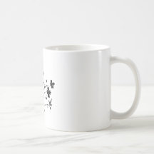 Schwarzweiss-Blumenexplosion Teetasse