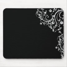 Schwarzweiss-Blumenrolle Mousepad