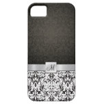 Schwarzweiss-Damast mit Monogramm Schutzhülle Fürs iPhone 5