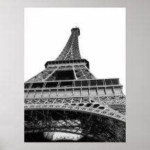 Schwarzweiss-Eiffelturm-Plakat