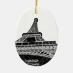 Schwarzweiss-Eiffelturm-Verzierung Weihnachtsbaum Ornament