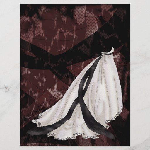 Schwarzweiss-Hochzeits-Kleid Bedruckte Flyer