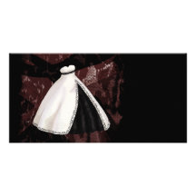 Schwarzweiss-Hochzeits-Kleid Photo Grußkarte