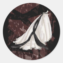 Schwarzweiss-Hochzeits-Kleid Runder Aufkleber
