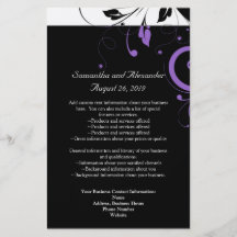 Schwarzweiss mit lila Strudel-Akzent Personalisierte Flyer