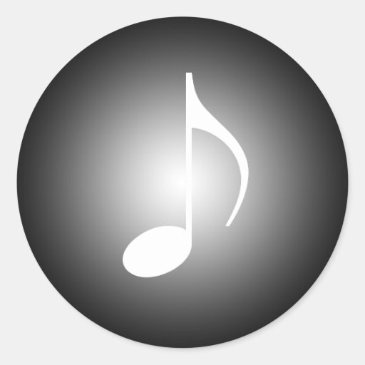 Schwarzweiss-Musical-8. Anmerkung Runder Aufkleber