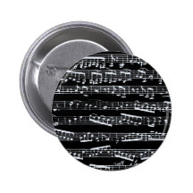 Schwarzweiss-Musiknoten Anstecknadelbutton