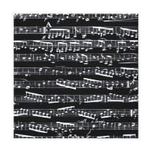 Schwarzweiss-Musiknoten Gespannter Galerie Druck