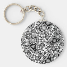 Schwarzweiss-Paisley-Muster Schlüsselbänder
