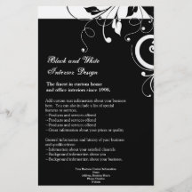 Schwarzweiss-Rückstrudel-Flyer oder Programm
