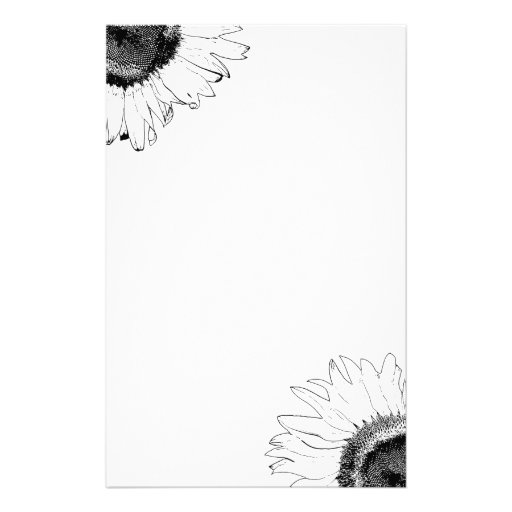 Schwarzweiss-Sonnenblume-Briefpapier Personalisierte Büropapiere