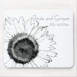 Schwarzweiss-Sonnenblume, die Mousepad Wedding ist