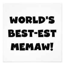 Schwarzweiss-T-Shirts des Gut-est Memaw der Welt Individuelle Ankündigskarten