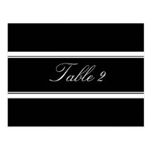 Schwarzweiss-Tischnummer-Postkarte