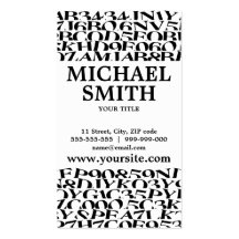 Schwarzweiss-Typografie-Visitenkarte