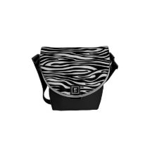 Schwarzweiss-Zebrastreifen-Tierdruck Kuriertaschen