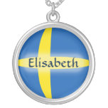 Schweden-Flagge + Namenshalskette