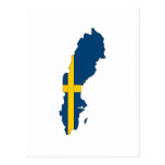 Schweden-Flaggenkarte Postkarten