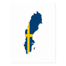 Schweden-Flaggenkarte Postkarten