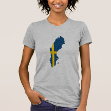 Schweden-Flaggenkarte T-shirt