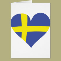 Schweden-Liebeherz - schwedische Flagge karten