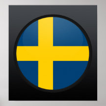 Schweden-Qualität Flaggen-Kreis Posterdrucke