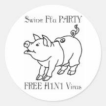 SCHWEIN-GRIPPE-PARTY STICKER