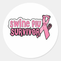 Schwein-Grippe-Überlebender Runder Sticker