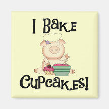 Schwein I backen Kuchen-T-Shirts und Geschenke Magnete