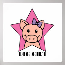 Schwein-Mädchen Posterdrucke
