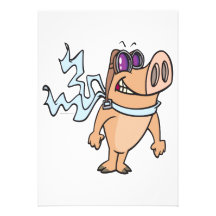 SchweinversuchsCartoon Personalisierte Ankündigungskarten