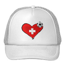 Schweizer Fußball-Liebefußballherz-Fußbalball Netz Caps