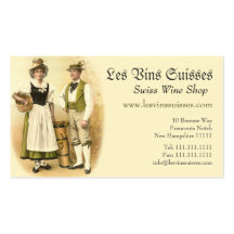 Schweizer Wein-Züchter im traditionellen Kostüm Visitenkarten Vorlage